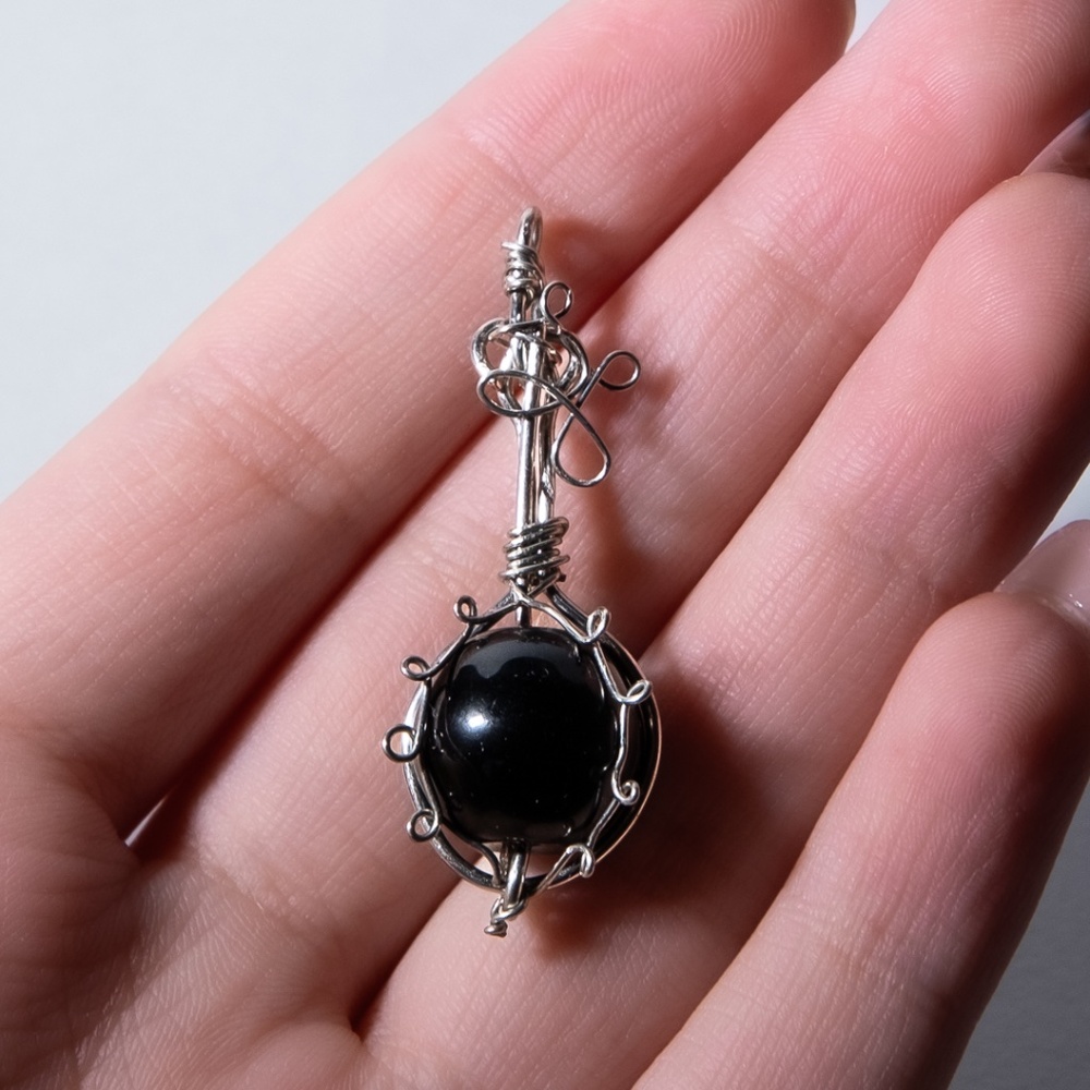 Handmade Silver Wire-Wrapped Pendant